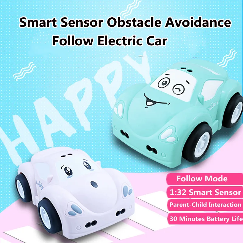 

1:32 Smart Sensor Obstacle Avoidance Car 30Min Follow Mode Dynamic Music Parent-Child Interaction Mini Portable Truck Toy Gift