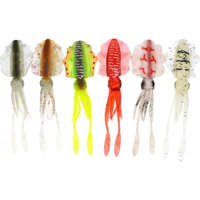 15 см рыболовные приманки кальмар светящаяся наживка 3D глаза бионики осьминог