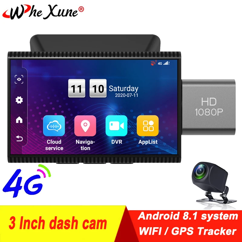 Видеорегистратор WHEXUNE 3 дюйма 4G Android 8 1 1080P Wi Fi|Видеорегистраторы| |