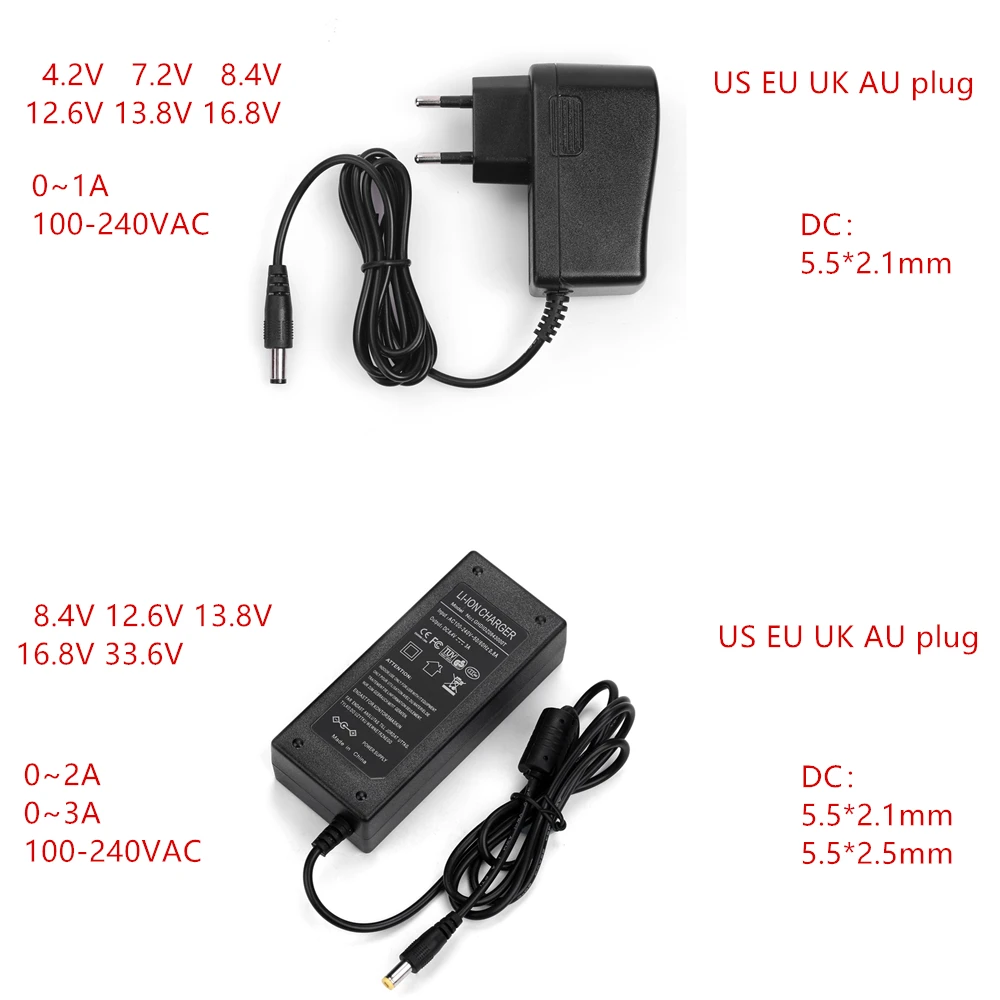 AC-DC 4 2 V 8 12 6 16 1A 2A зарядное устройство адаптер питания 1000MA для 18650 литиевая батарея |