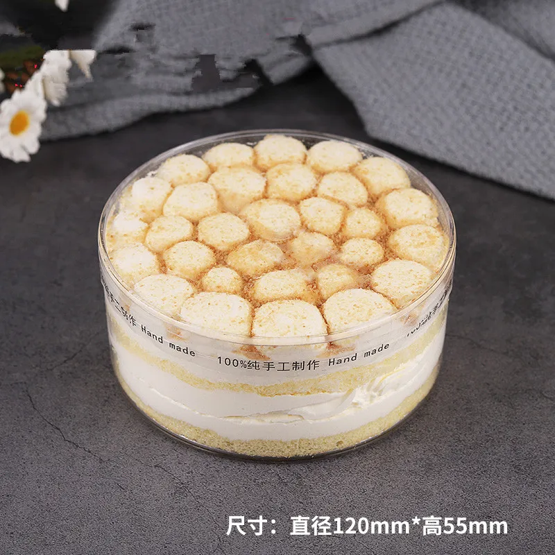 

10pcs High Quality Soy Milk Box Transparent Plastic Melaleuca Pastry Tiramisu Box Mousse Cake Dessert Packaging Cup with Lid