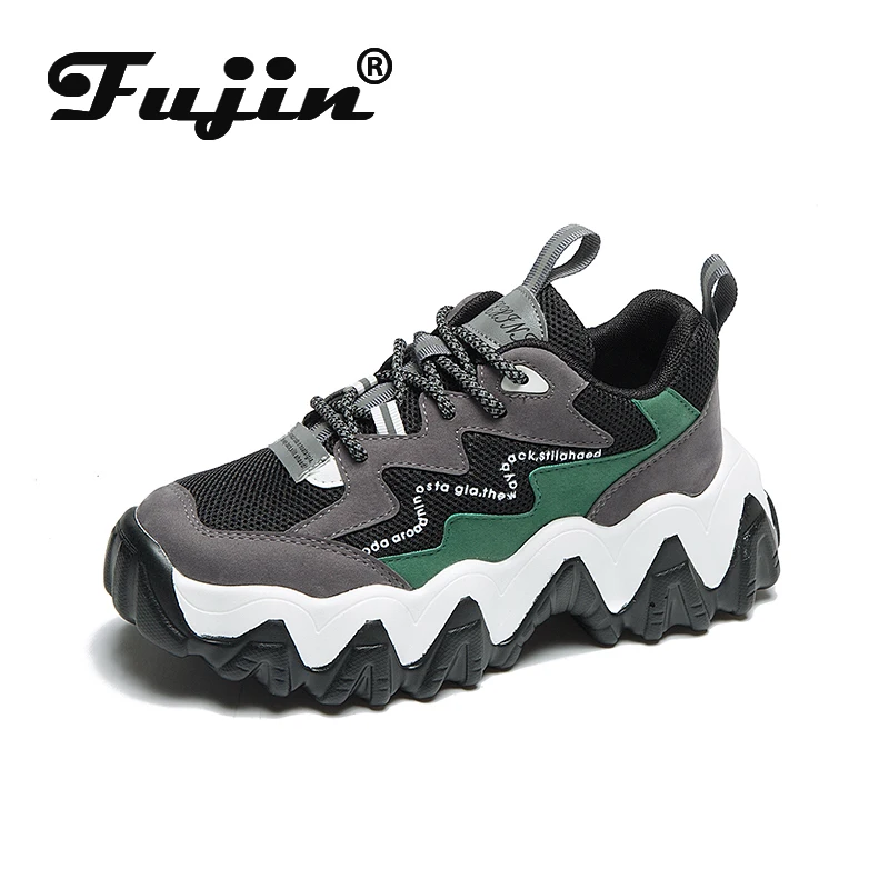 Fujin/зимние женские кроссовки на платформе с круглым носком Плюшевые теплые