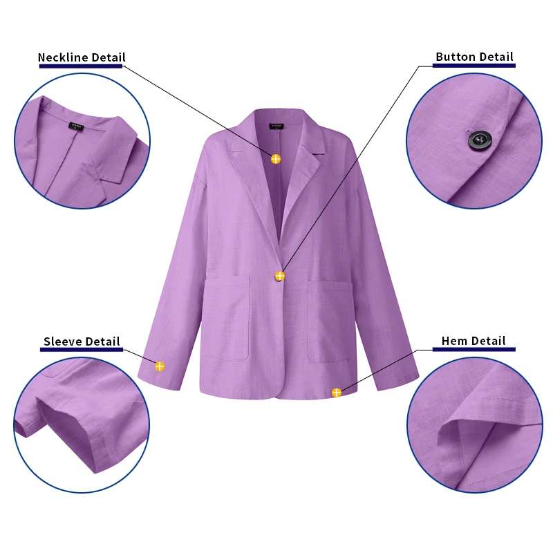 

VONDA Women Jackets Plus Size Autumn Winter Solid Color Long Sleeve Coats Femme Elegant Turn Down Neck Cardigans Femme Overcoats