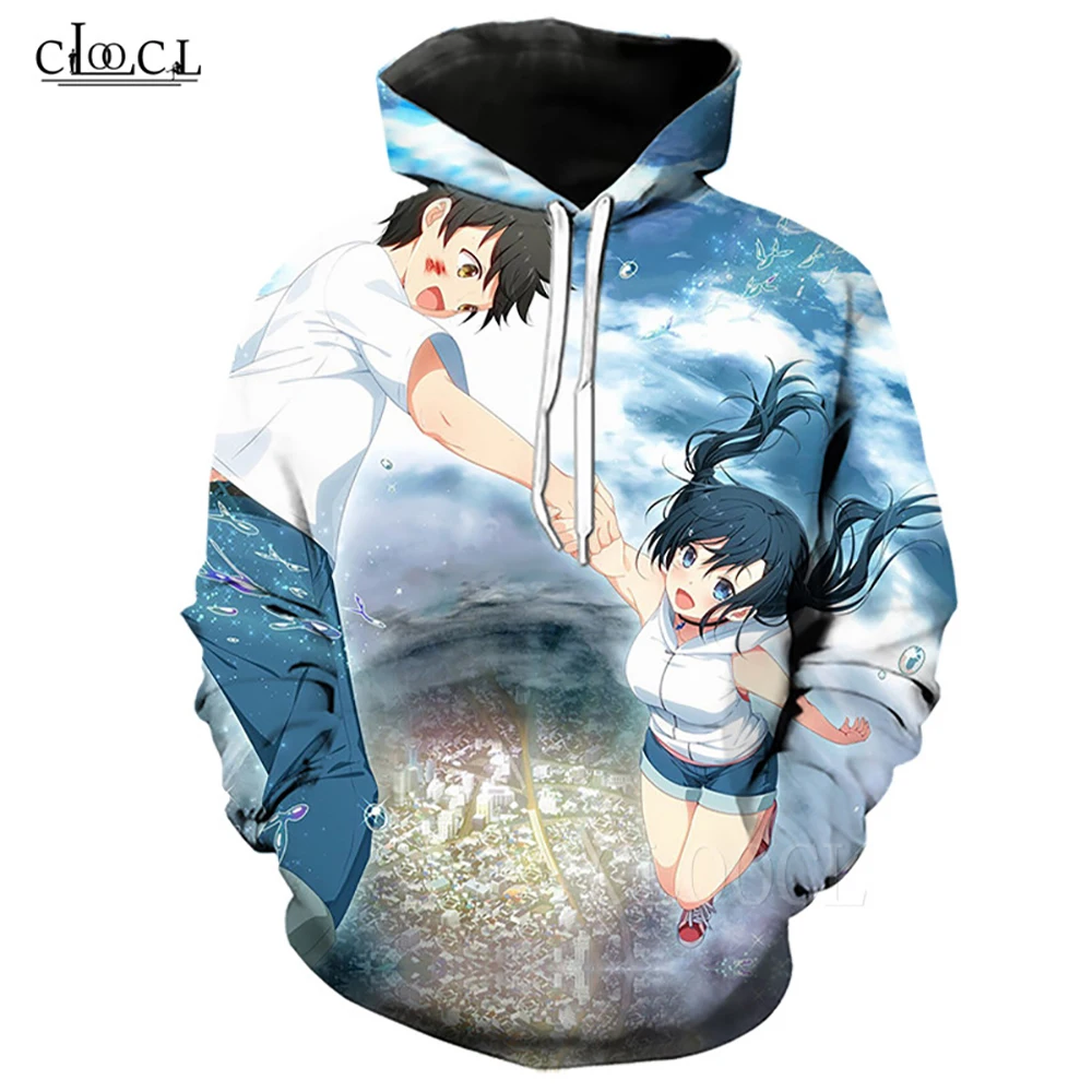

CLOOCL Men Hoodies Japanese Cartoon Anime Weathering with You 3D Print Unisex Hoode Sweatshirt for Women Hoody Fashion Pullover