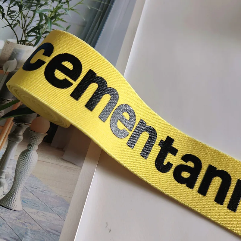 40mm Black and White Color Elastic Band Pattern Letters Rubber Webbing Clothing Clothes Sewing Accessories Supplies 1 M | Дом и сад