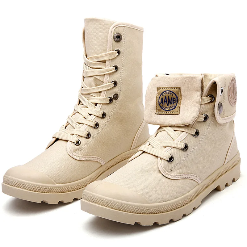 

Men High Quality Brand Military Canvas Boots Tactical Desert Combat Men's Boots Outdoor Work Shoes Flat Breathable 2.5