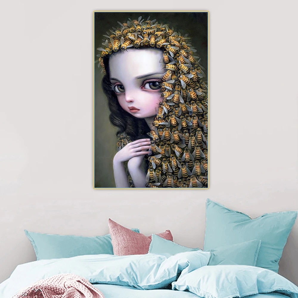 Картина маслом на холсте королева пчела 2016 дюйма | Живопись и каллиграфия