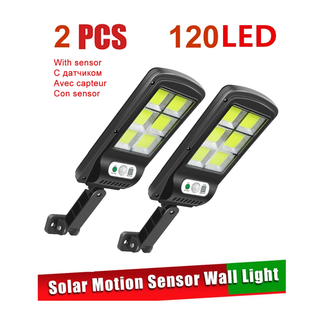 

2 шт., настенный светильник на солнечной батарее, 120 светодиодов
