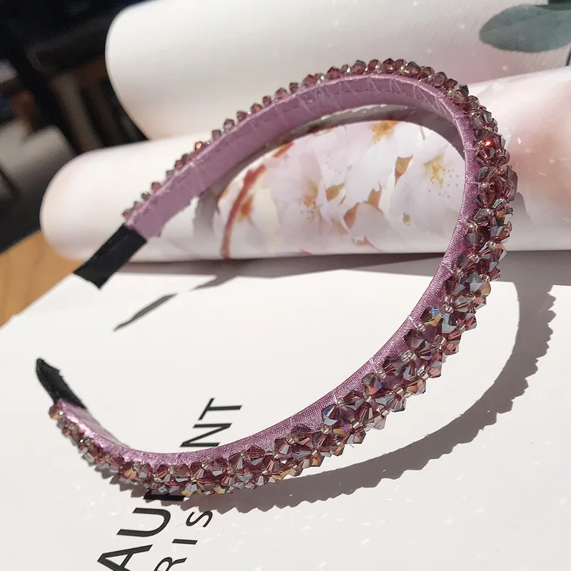 Модная Корейская кристальная Мягкая повязка на голову для женщин стразы ободок