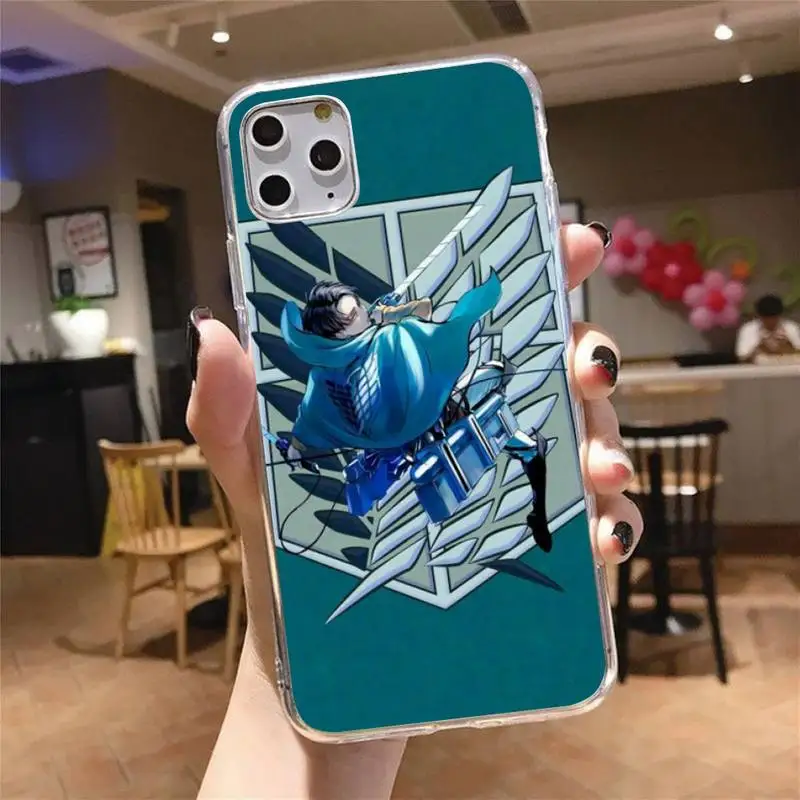 

Ackerman Attack on Titan anime Phone Case Transparent for iPhone 6 7 8 11 12 s mini pro X XS XR MAX Plus cover funda shell