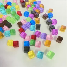 100Pcs/Set 8mm Transparent Square Corner Cube Colorful Clear Solid Color Dice Chess Piece Right Angle For Board Game