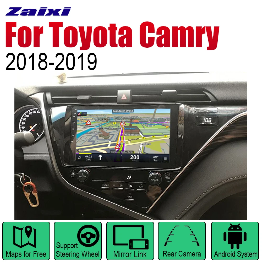Автомагнитола на Android стерео DVD GPS навигация для Toyota Camry 2018 ~ 2019 Bluetooth Wi Fi 2din