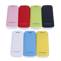 diy power bank case 2x 18650 battery charger external box with led flashlight 7 colors