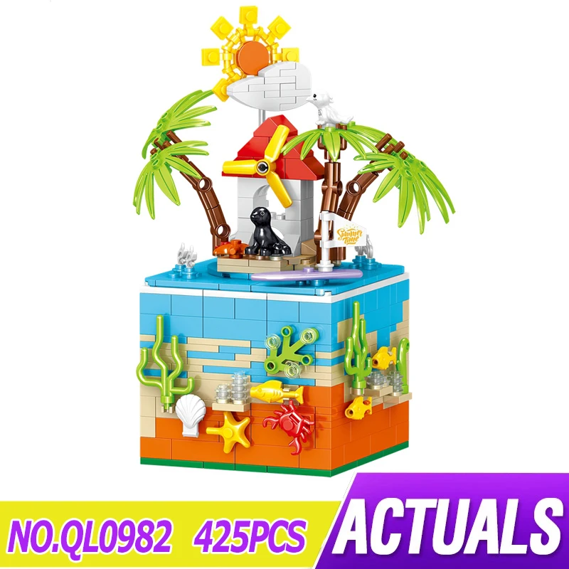 ZHEGAO QL0982 музыкальная шкатулка пляжная Морская жизнь животные Модульные