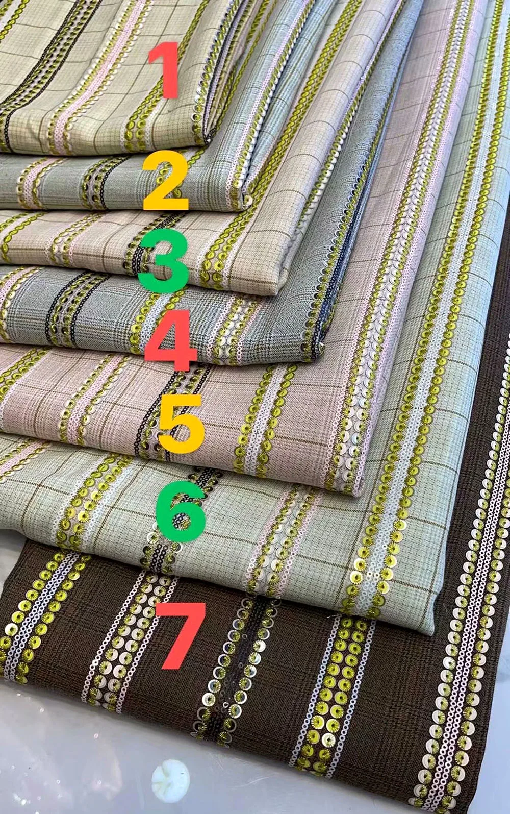 

Newest Fashion Nigerian With Sequins Lace Fabric high quality African Cotton Fabric With Sequins for Wine Dress 5 Yards