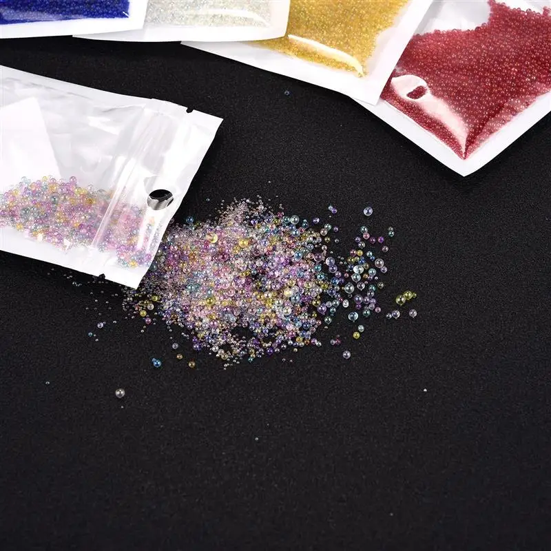 

10g/Pack 0.4-3mm Beads For Resin Mold Fillings Mini Bubble Ball Beads Tiny Glass Bead Nail Art DIY Craft Scrapbook Decoration
