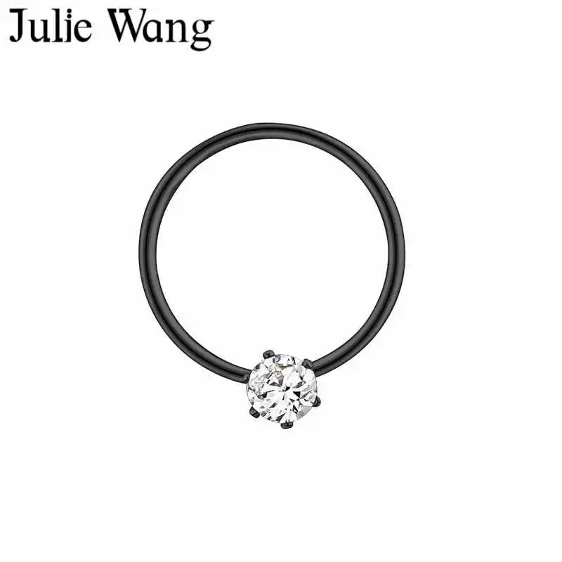 Женские серьги гвоздики с цирконием Julie Wang 4 шт./компл. круглые сережки разных