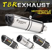 universal 51mm 60mm motorcycle exhaust pipe project motocross escape moto muffler for yzf r3 z650 r1 mt07 mt09 with db killer