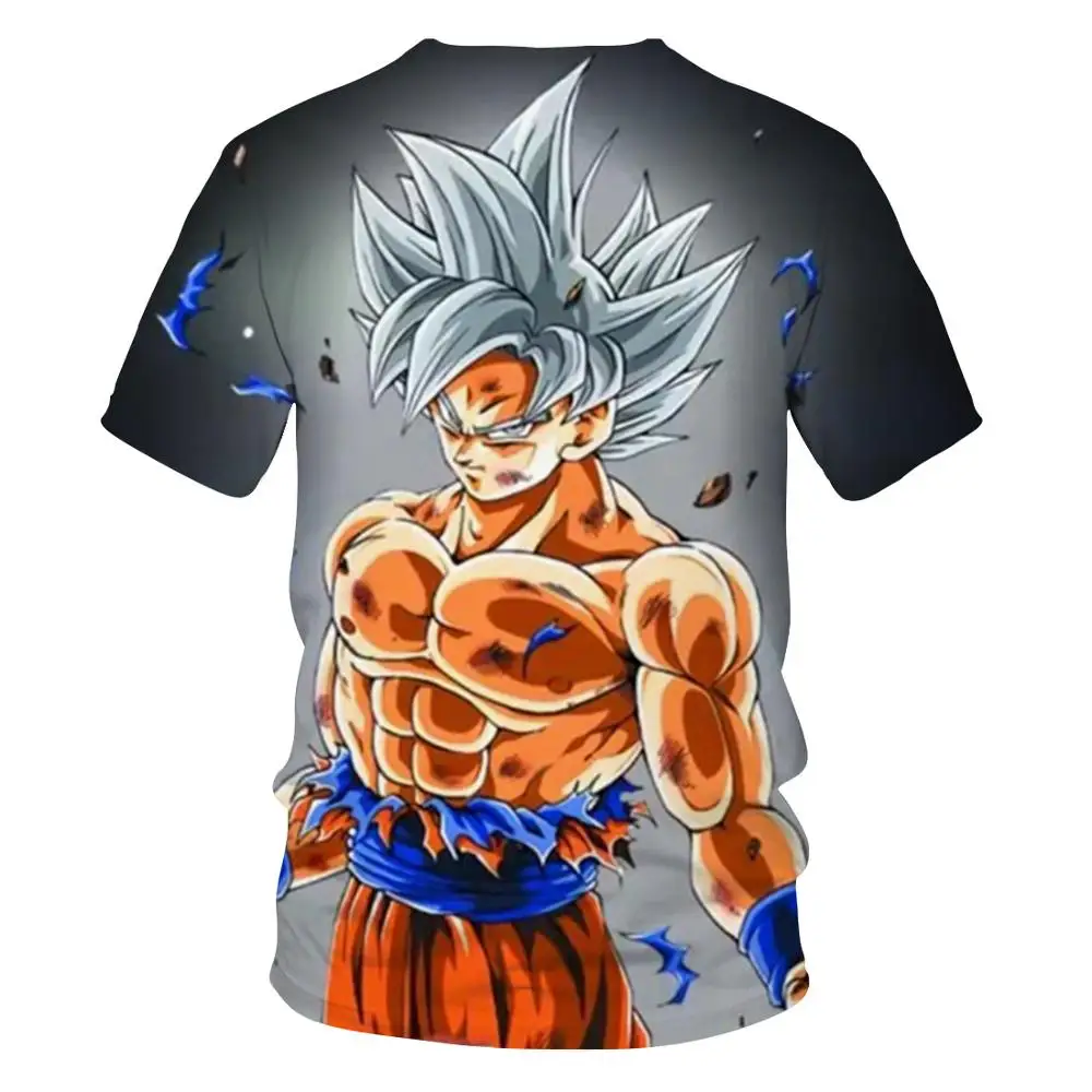 Мужская забавная футболка Goku с 3D принтом Dragon Ball Z летняя коротким рукавом модная