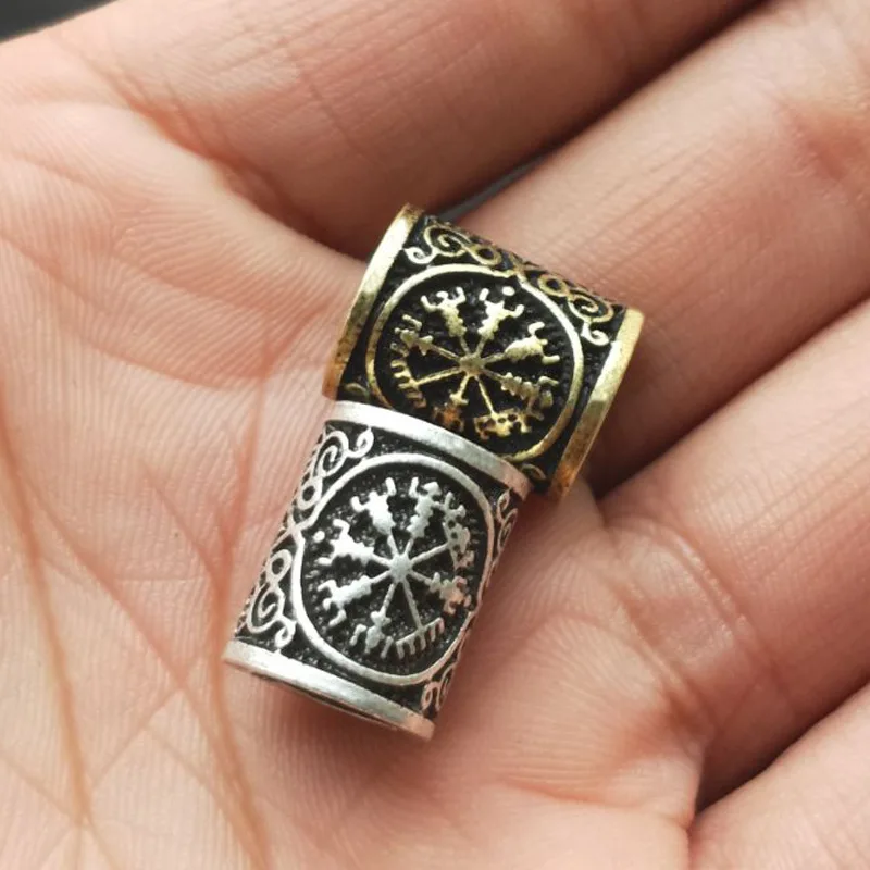 5 шт. винтажные старинные серебряные волосы коса борода Дред бусины кольца трубка