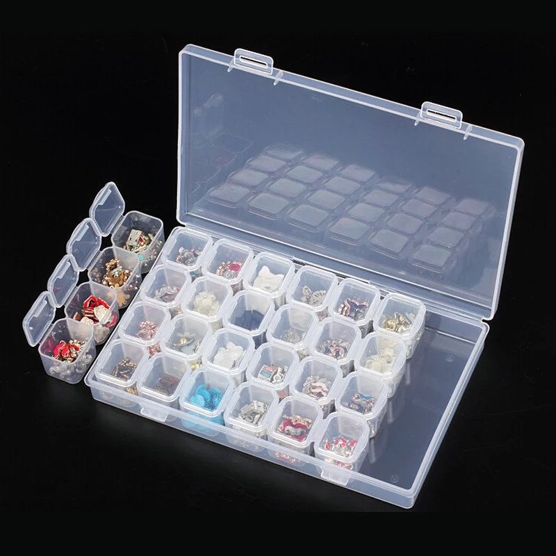

ARMYQZ 28Grids diamond storage bottle for diamond painting embroidery container box