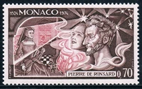 1pcsset new monaco post stamp 1974 longsha leader of french seven star poetry society sculpture stamps mnh