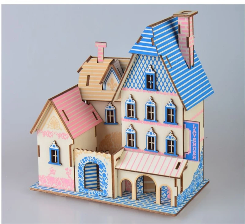 

3D Wooden Puzzle IQ Training Puzzle Model Assembling Handmade Buliding Kit DIY Educational Toys Funny Games