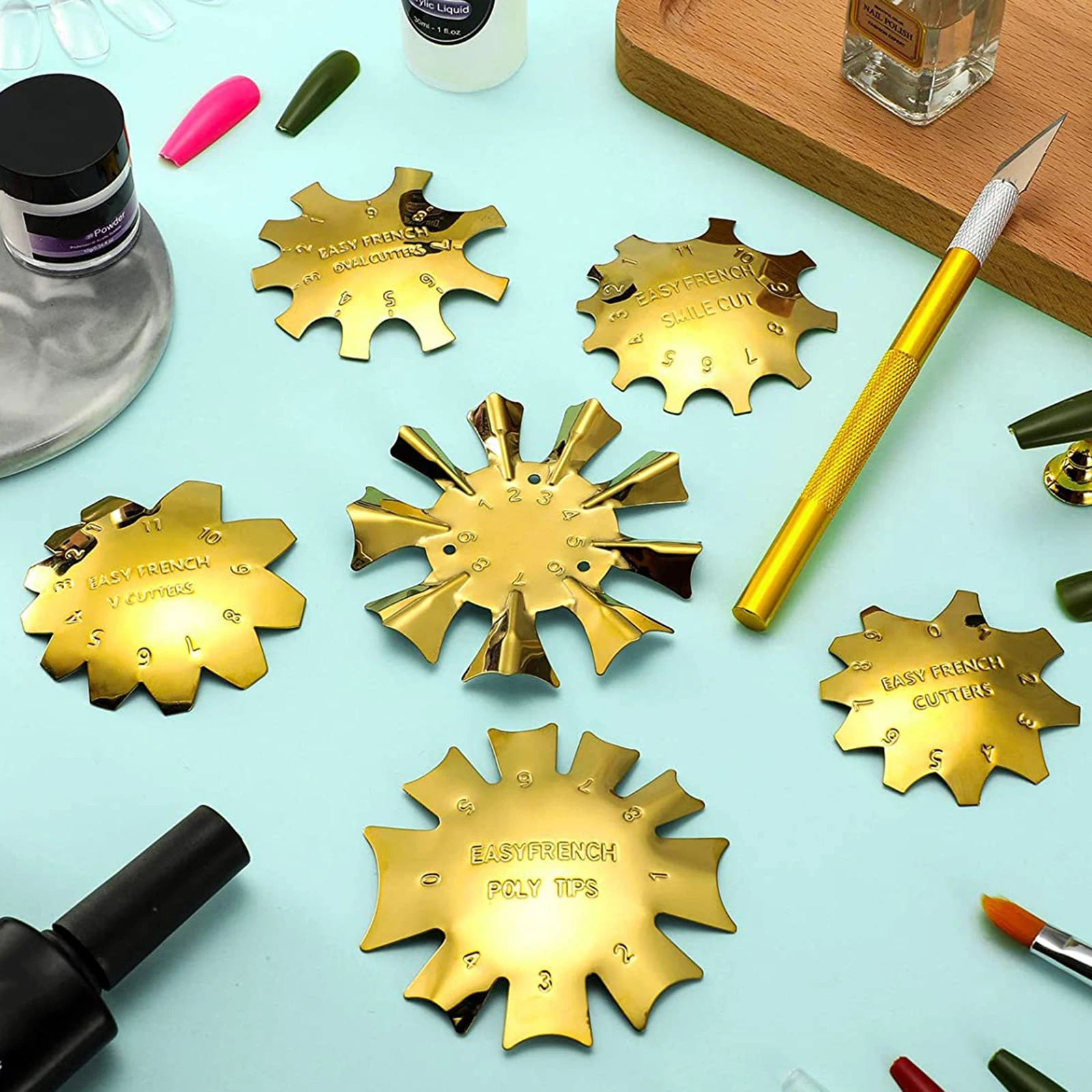 

Наконечник в форме французского миндаля, V-образный инструмент для линии улыбки, металлический триммер для ногтей с одной зернистой кромкой...