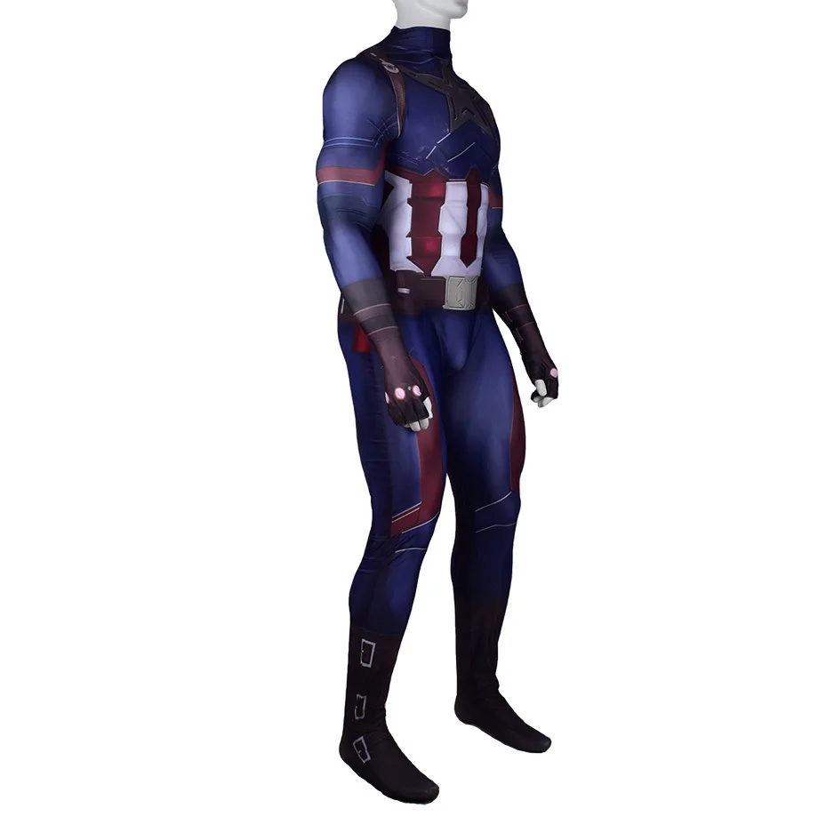 Костюм для косплея капитана америка боди унисекс обтягивающие костюмы на