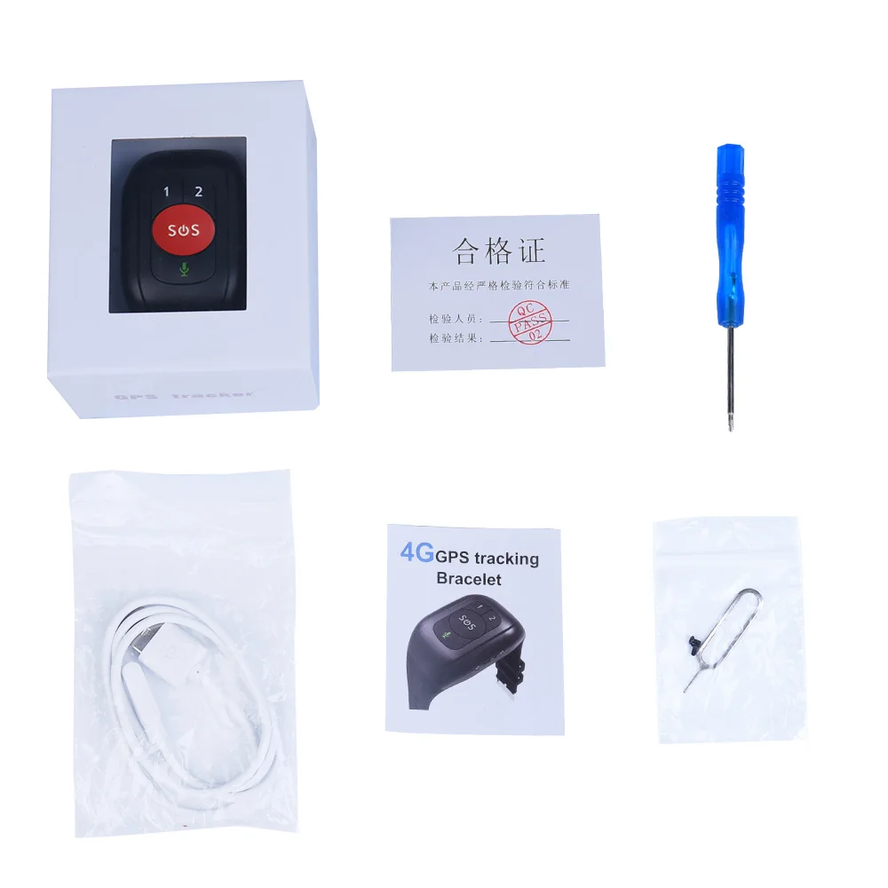 4G LTE /2G GSM браслет для пожилых людей с экстренной сигнализацией GPS отслеживание