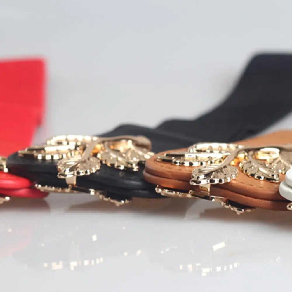

Retro Style Waist Belt Fashion Women Girl Stretch Skinny Retro Elastic Buckle Waist Belt for Dress Leaves Decor Waist Belt 2021