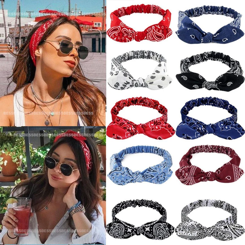 

New Vintage Bohemia Hair Bands for Women Soft Elastic Headband Girls Headwear Retro Hoop Cross Turban Bandanas Hair Accessories