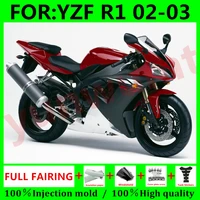new motorcycle full injection mold fairings kits for yamaha yzf r1 2002 2003 r1 02 03 bodywork abs fairing parts set red black