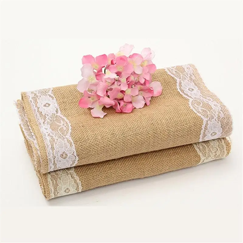 36 280x30 см домашний текстиль винтажная Мешковина кружево настольная дорожка из