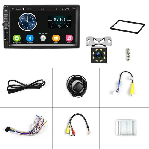 With 8 IR Camera Podofo Android 2 Din автомагнитола 7 ''Мультимедиа Видео плеер Универсальный Авто Стерео gps для Volkswagen Nissan hyundai Kia toyota - Цвет: With 8 IR Camera