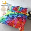 BlessLiving Circles Bedding Set Watercolor Bed Cover King Rainbow Colorful Bedspreads Raindrop Heart Duvet Cover Dropship 1