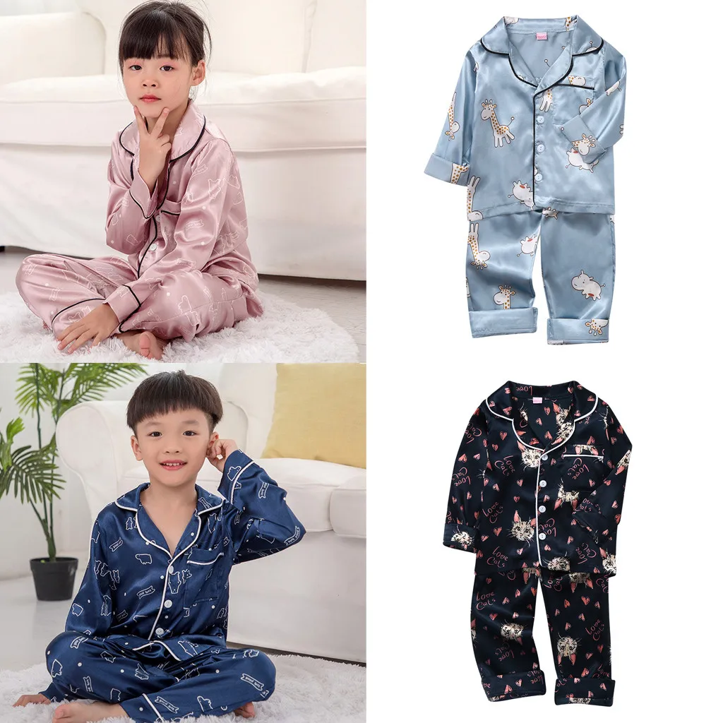 Пижамы для маленьких мальчиков и девочек, детские топы с длинными рукавами и пуговицами, штаны в горошек, повседневные пижамы, одежда для сна