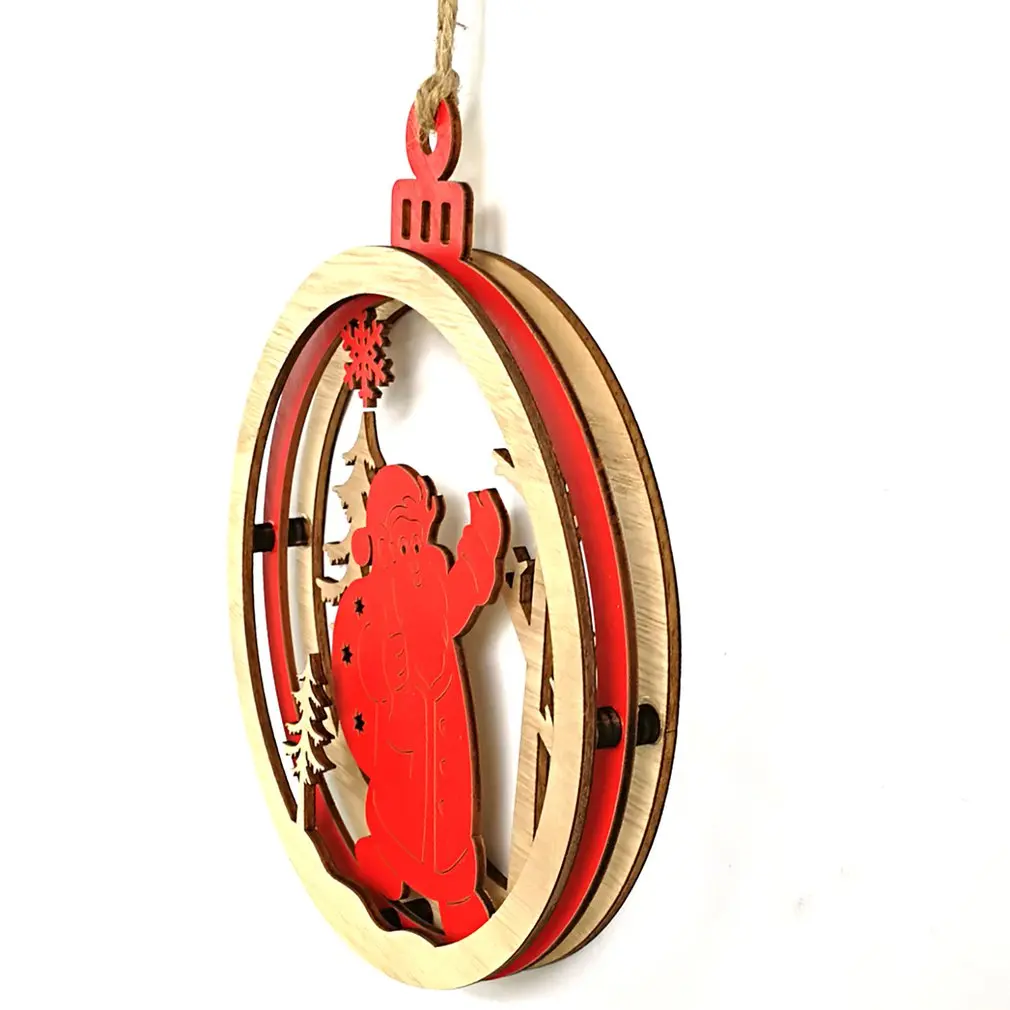 Деревянная 3D подвеска в форме лампы украшение для дома рождественской елки 2019 |
