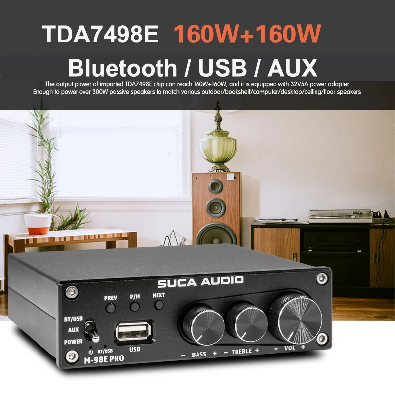 Усилитель мощности TDA7498E Bluetooth 160 5 0 Вт * 2|Усилители мощности| |