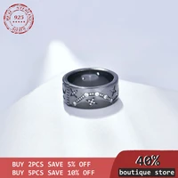 sterling silver ring s925 black constellation ring luxurious womens fashion simple design womens jewelry