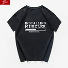 Забавная футболка с принтом установить мышцы, крутая свободная Мужская футболка стандартного качества, мужская одежда из 100% хлопка в стиле Харадзюку