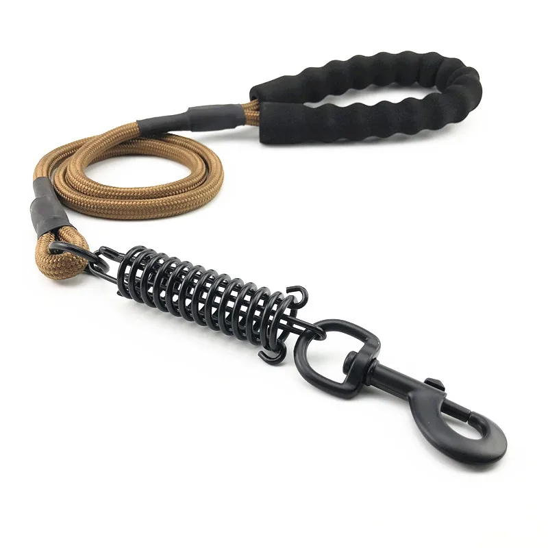 

2021New 120CM Dog Collars Compression Spring Dog Chain Explosion-proof Spring Short-strap Shock Absorber Spring Dog Accessories