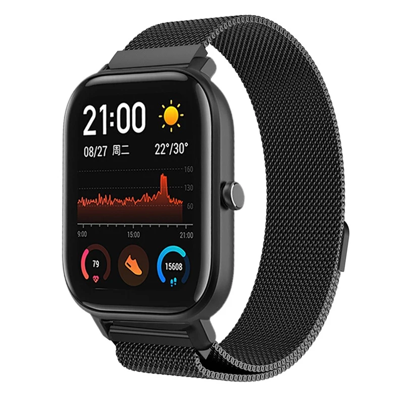 3 в 1 Аксессуары для Amazfit GTS ремешок с чехол металлический Миланский Браслет для Huami Amazfit GTS Band Защитная пленка для экрана