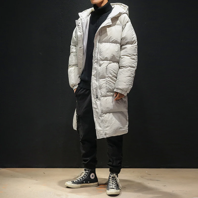 2021 Winter New Men's Fashion Casual Medium Length Large Size Cotton-Padded Men's Cashmere Thick Warm High Quality Down Jacket