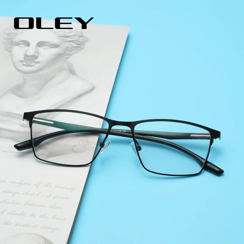 Мужские ультралегкие очки OLEY черные в деловом стиле из сплава оправа для очков по