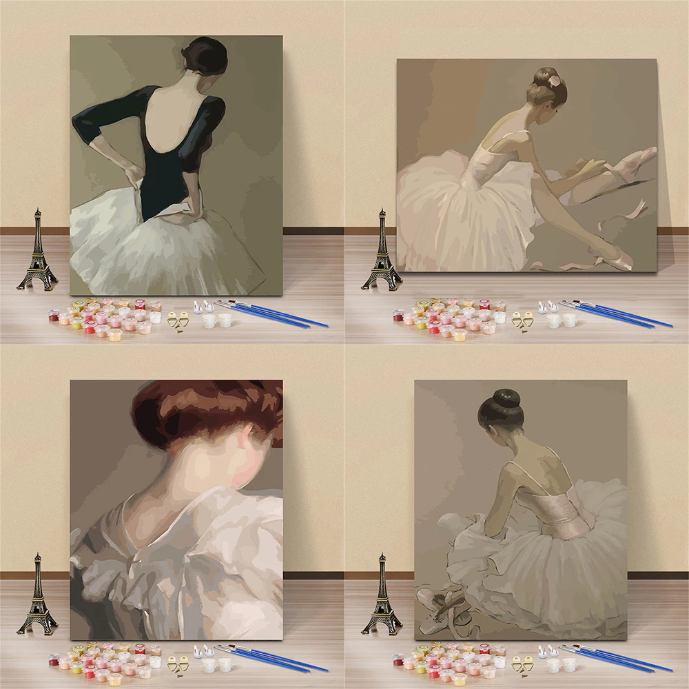 

Ballet Dancer Painting By Numbers For Adults Kits Hand Painted Decor Drawing Canvas DIY Oil Coloring Paint Picture By Numbers