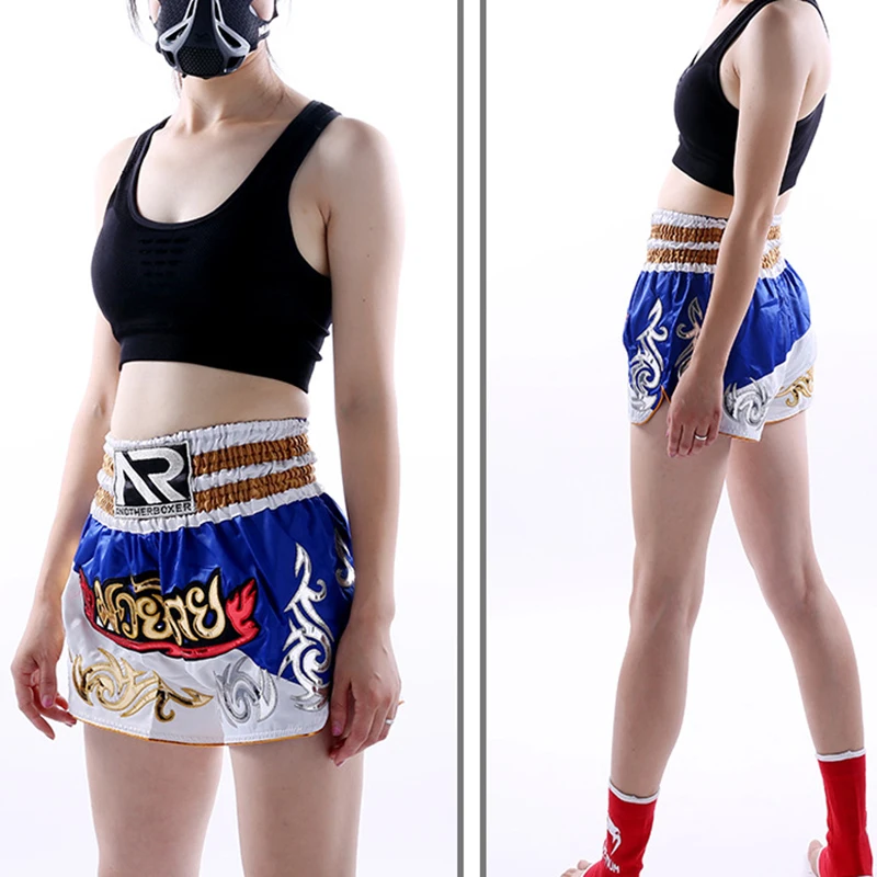 Men Women Boys Kick Boxing Mma Muay Thai Shorts Kids Fight Grappling Trunks Children Kickboxing Girls Training Fitness Gym Pants