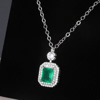 funmode trendy green red cubic zircon charms necklace pendant for women dress accessories bisuteria fn88