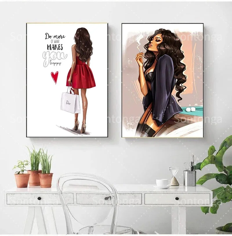 Красная привлекательная Женская Настенная картина на высоких каблуках