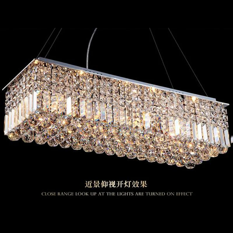 

LED Modern Rectangular Crystal Chandelier Light Pendant Lamp Hanging Lamp for Living Room Dining Room Restaurant Decoration